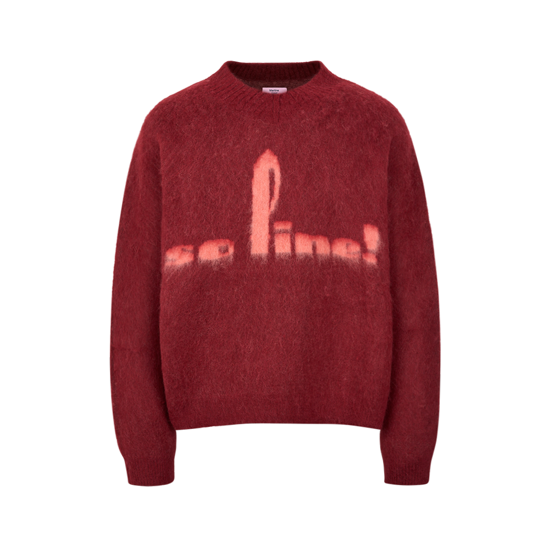 KW4DKNPMR17RD Martine Rose Brushed Mohair V-neck Jumper Red Burgundy - 24FW