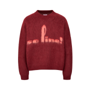 Martine Rose Brushed Mohair V-neck Jumper Red Burgundy - 24FW