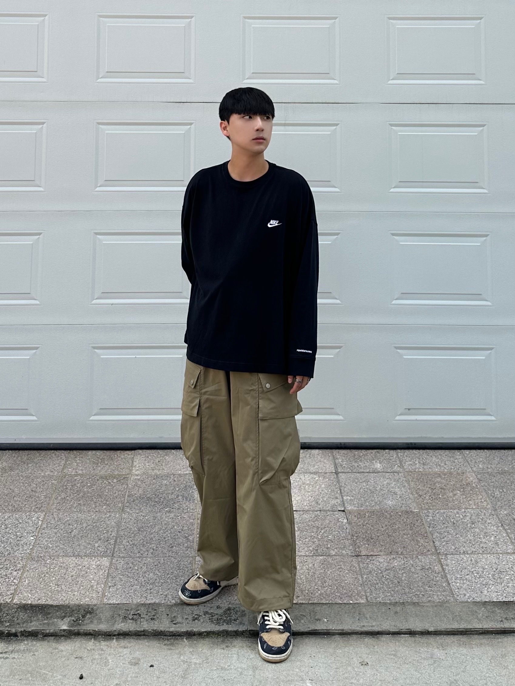Nike x Peaceminusone LS T-Shirt Black (DR0098-010) 착용 스타일 - 2