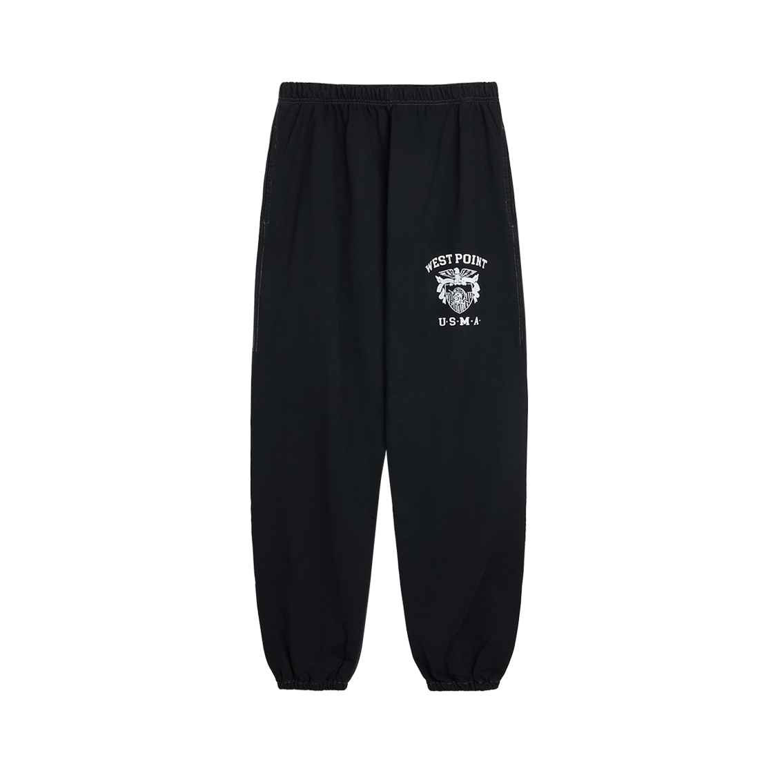 와일드 동키 웨스트 포인트 헤비웨이트 플리스 엘라스티케이티드 커프 트라우저 블랙 - 24FW(Wild Donkey West Point Heavyweight Fleece Elasticated cuff Trousers Black - 24FW)