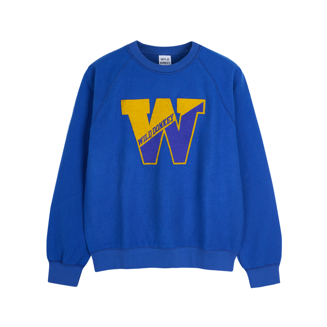 와일드 동키 W 래글런 슬리브 크루넥 스웨트셔츠 로얄 블루 - 24FW(Wild Donkey W Raglan Sleeves Crewneck Sweatshirt Royal Blue - 24FW)