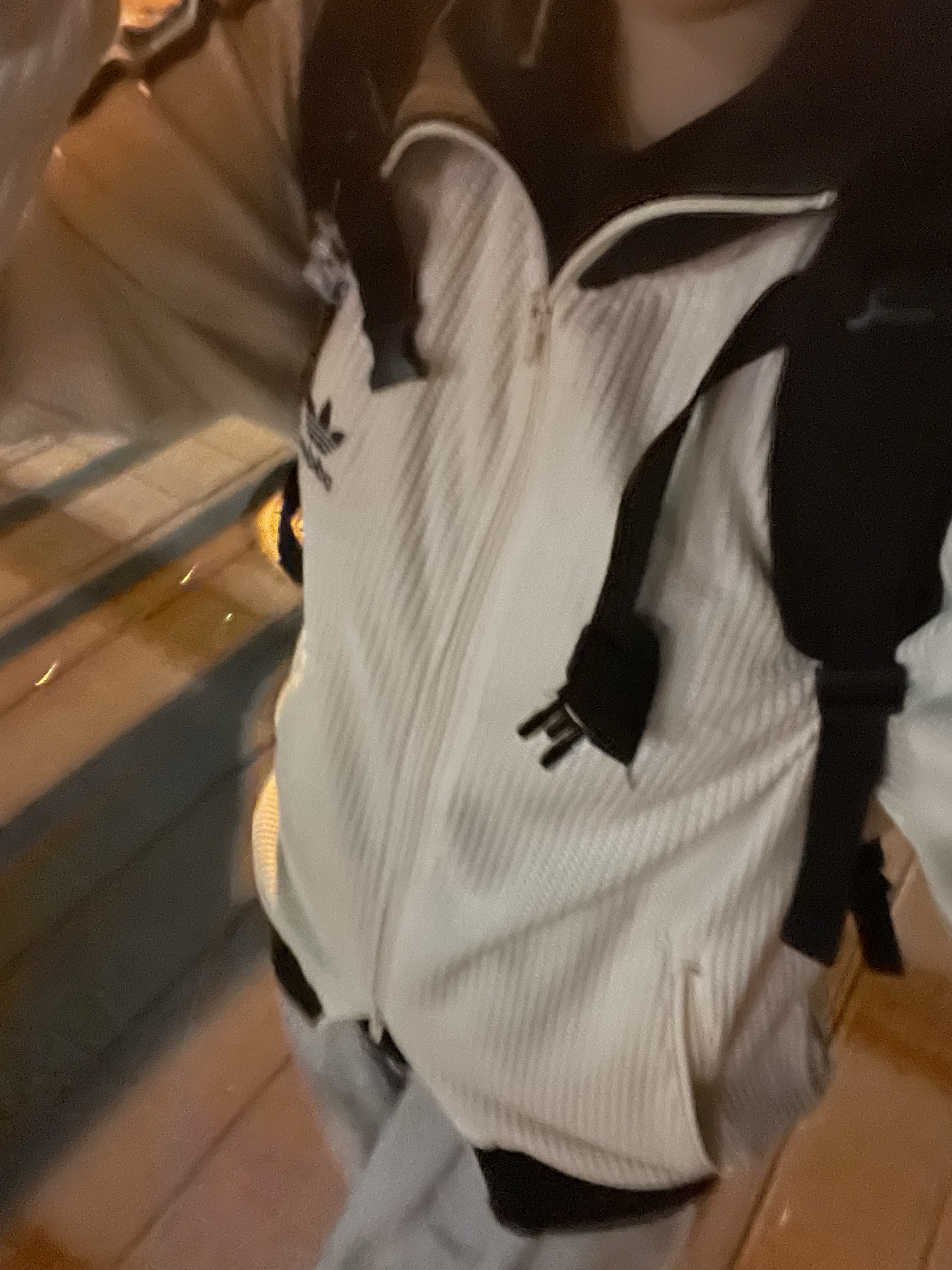 Adidas Waffle Beckenbauer Track Top Wonder White - KR Sizing 착용 스타일 - 3