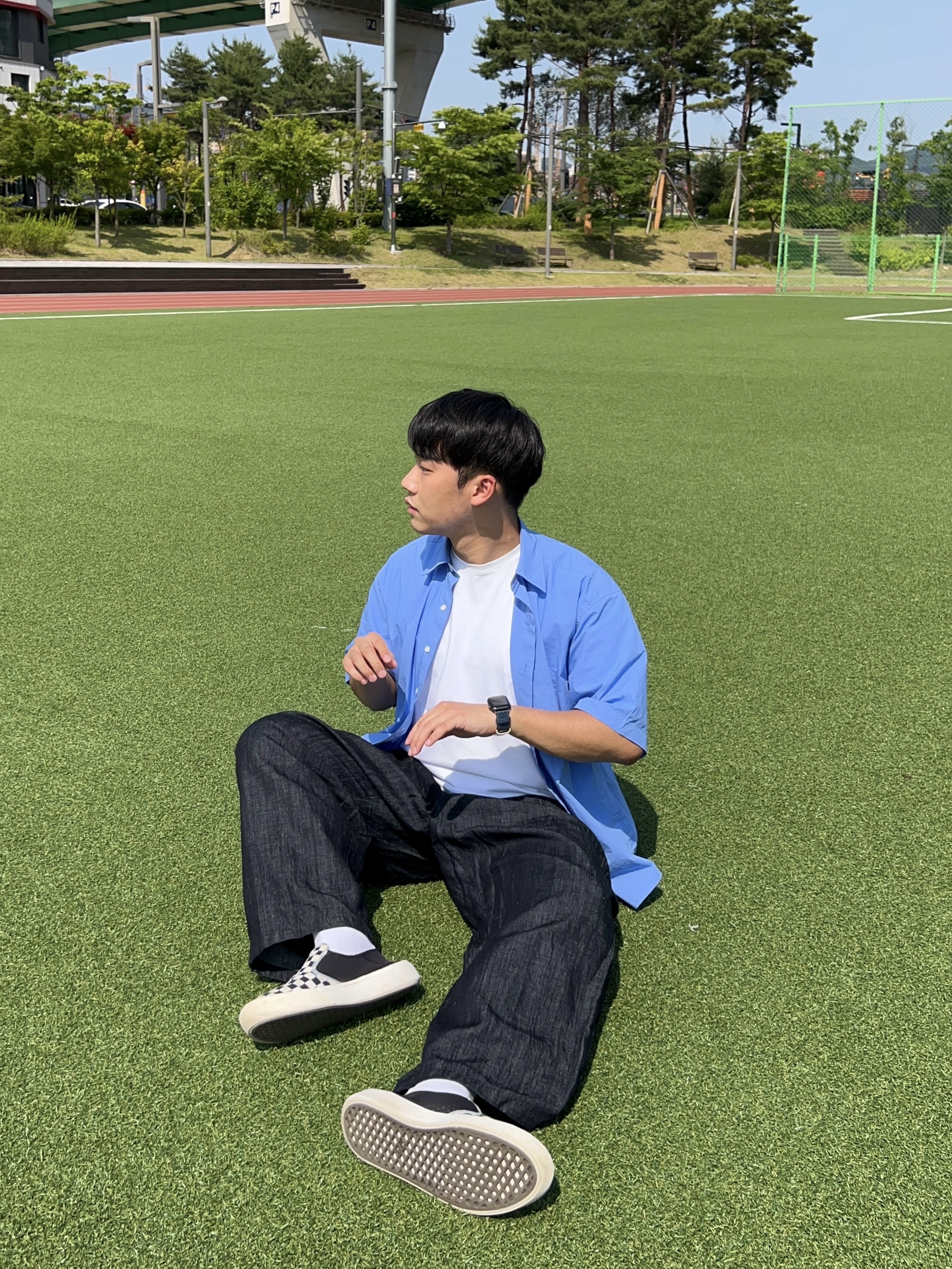 Vans Checkerboard Comfycush One Black 착용 스타일