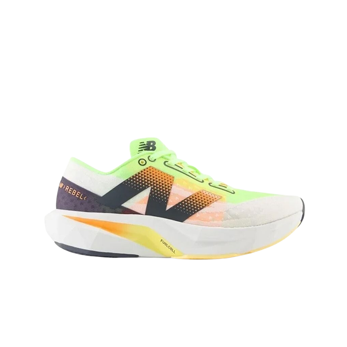WFCXLA4 (W) New Balance Fuelcell Rebel v4 White Bleached Lime Glow - B Standard