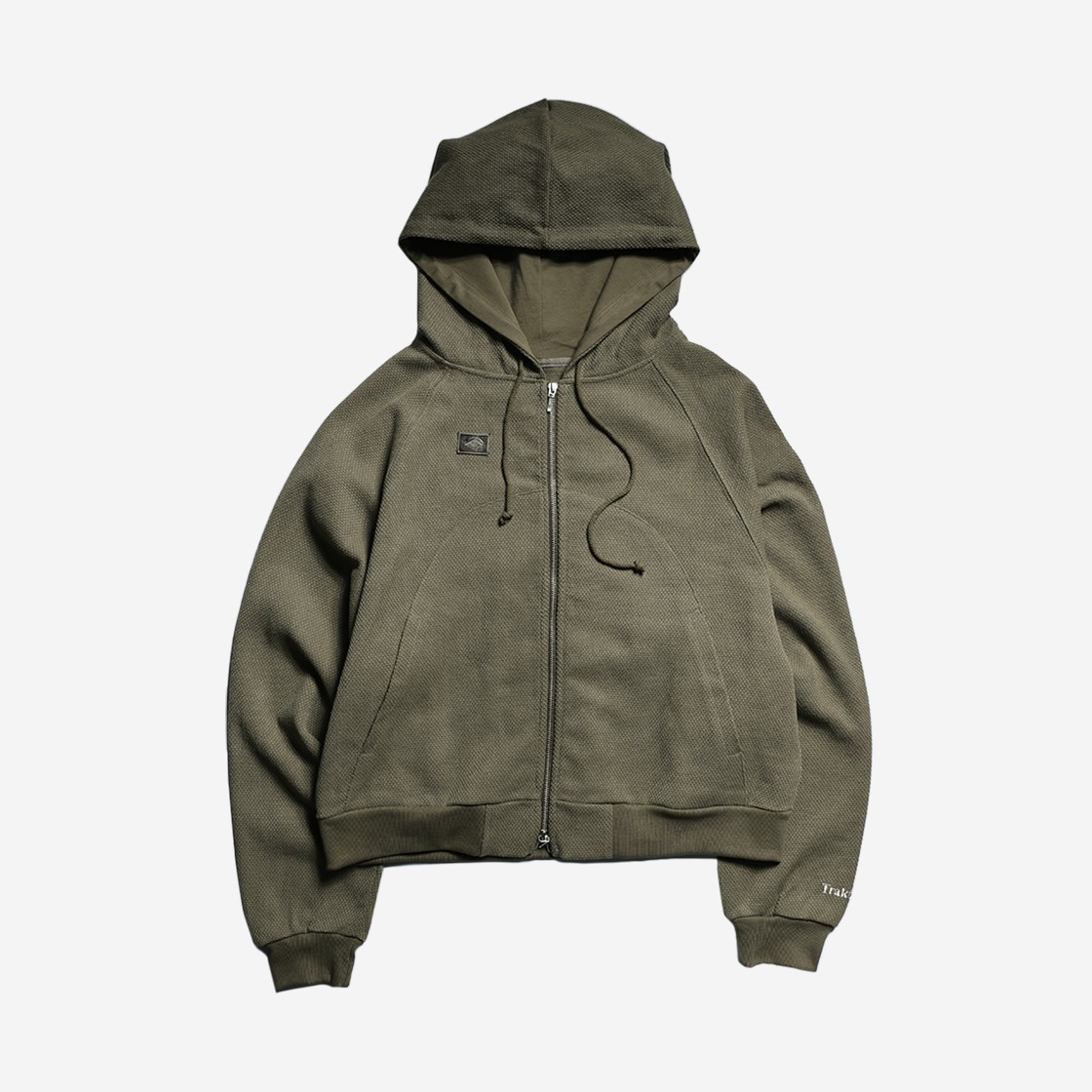 Traktat Round Shoulder Zip-Up Hoodie Khaki 상세 이미지 1