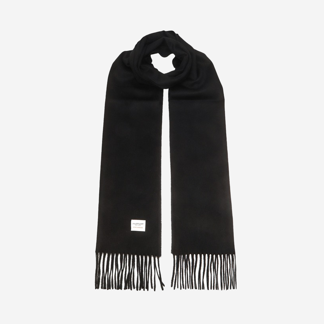 Jillstuart Men's Acc Logo Patch Cashmere Muffler Black 상세 이미지 1