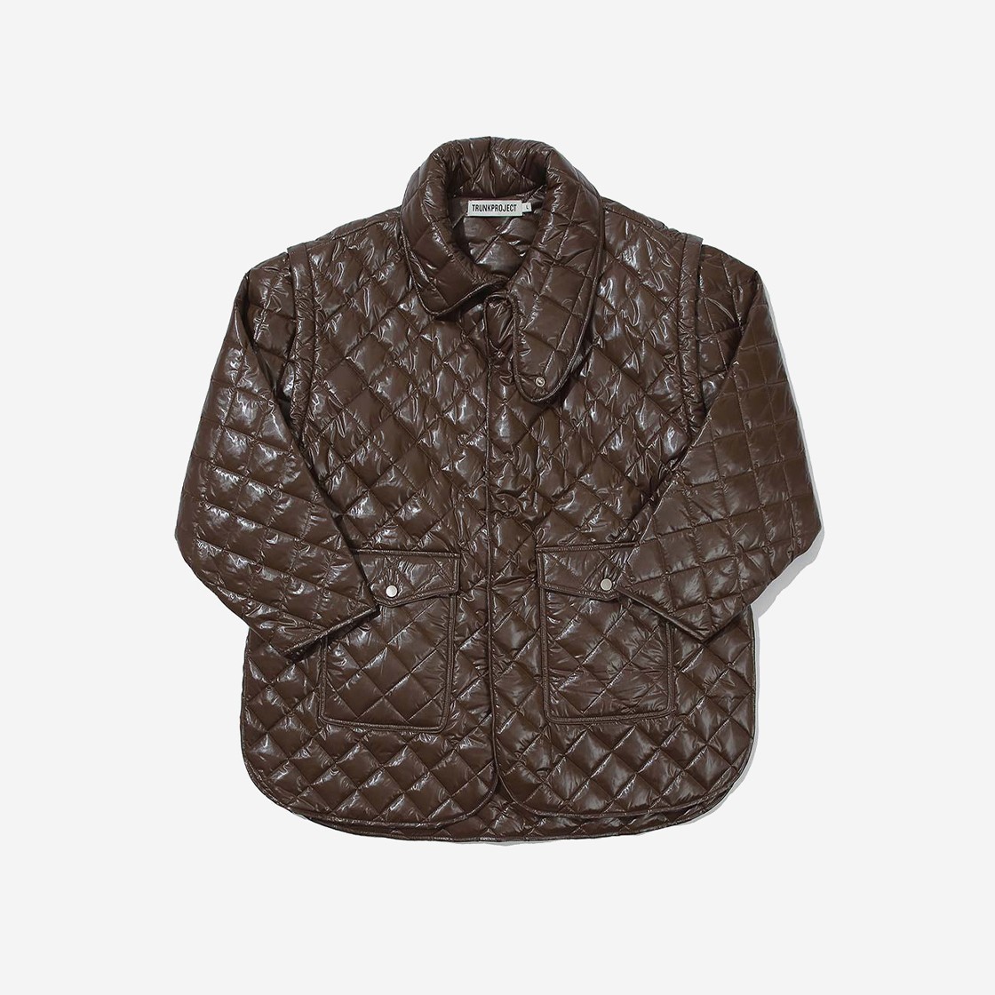 TRUNKPROJECT Detachable Sleeves Quilted Jacket Brown 상세 이미지 1