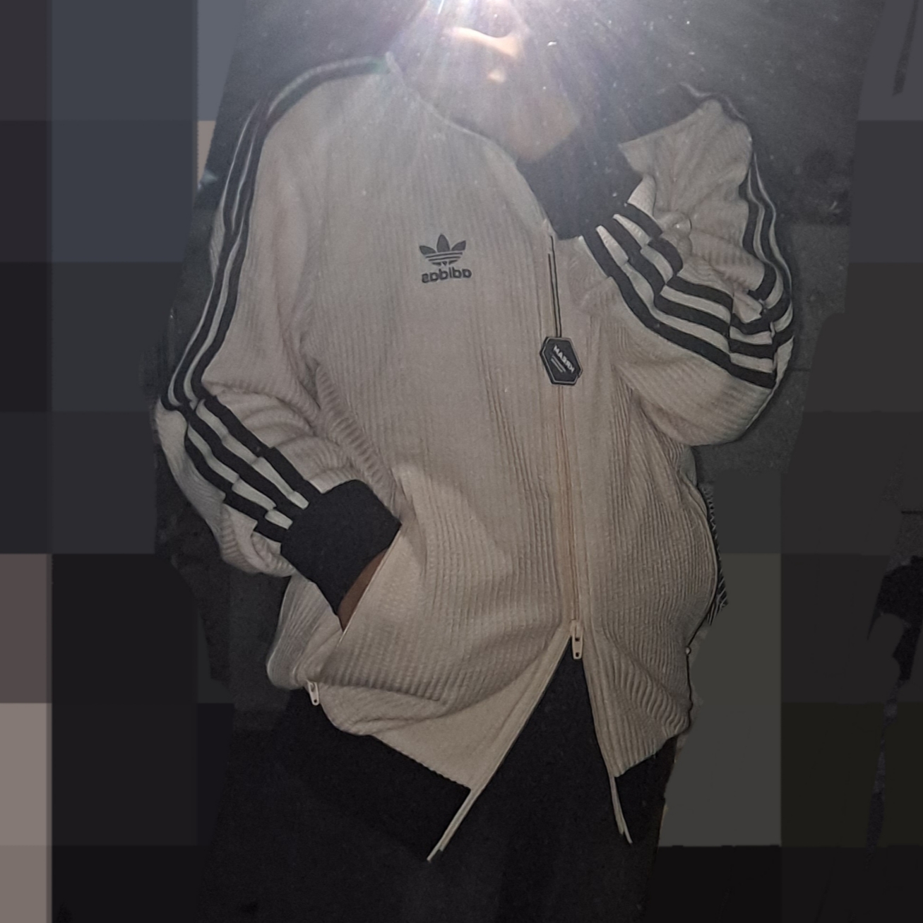 Adidas Waffle Beckenbauer Track Top Wonder White - KR Sizing 착용 스타일 - 2
