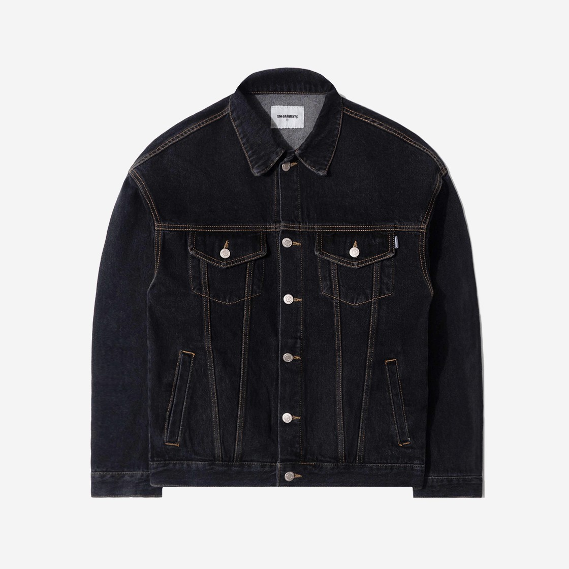 QT8 GARMENTS Washing Denim Trucker Black 상세 이미지 1