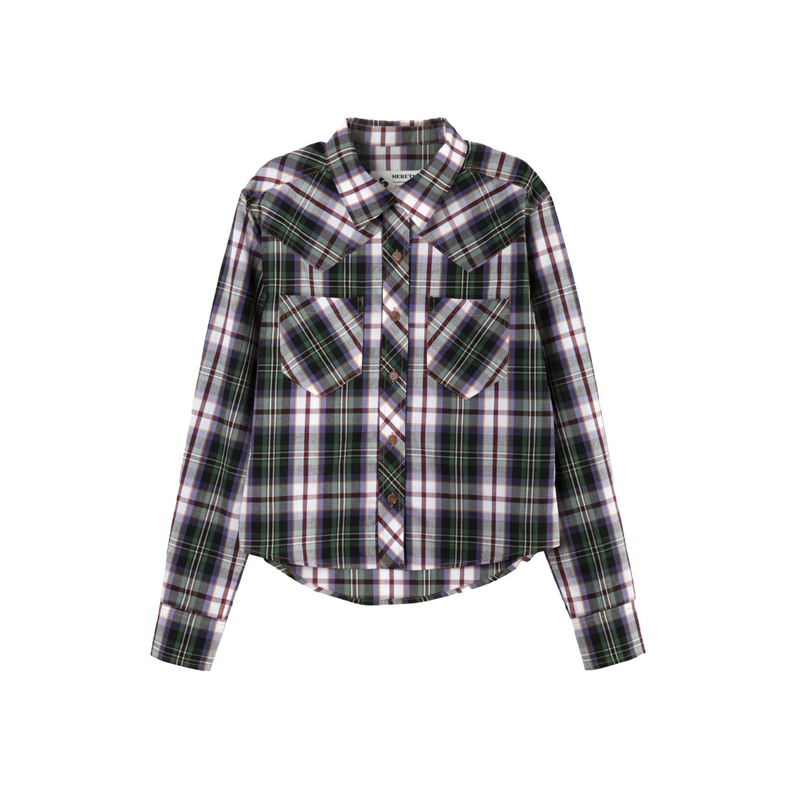 Heretic Western Check Shirt Purple 상세 이미지 1