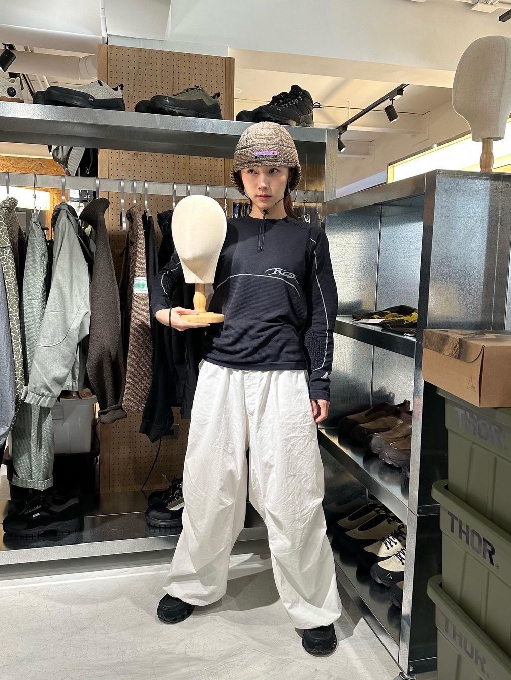 Rayon Vert Lahmacun Hat Storm Blue - 24FW 착용 스타일 - 3
