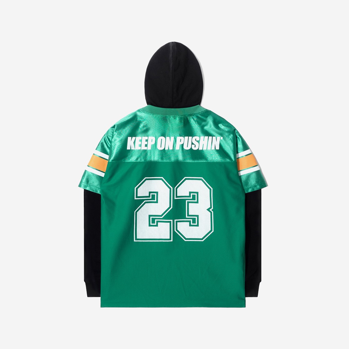 QT8 GARMENTS Football Layered Hoodie Jersey Green 상세 이미지 2