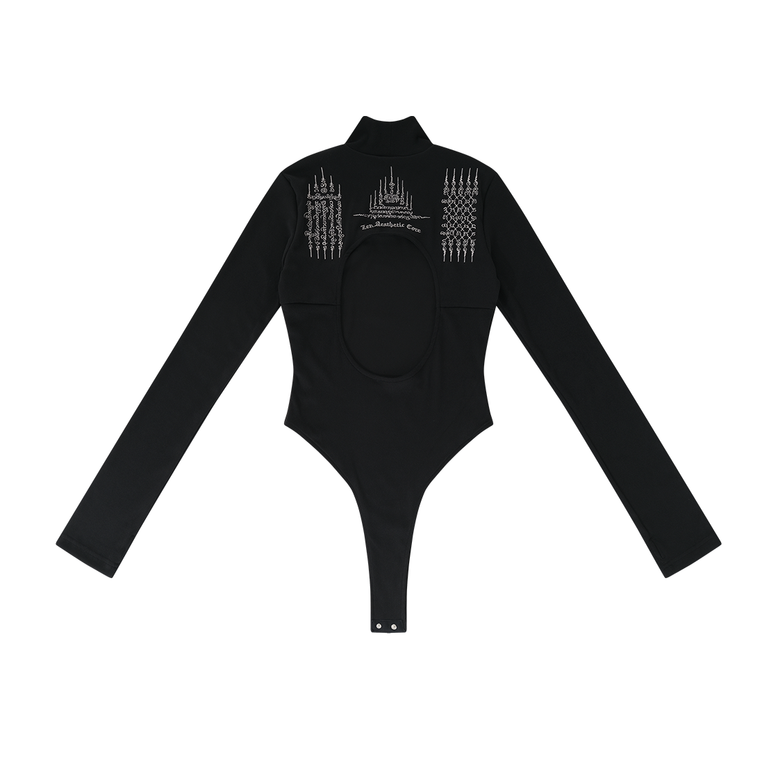 24FW31BKS / 24FW31BKM Kashiko Yantra Back Hole Bodysuit Black