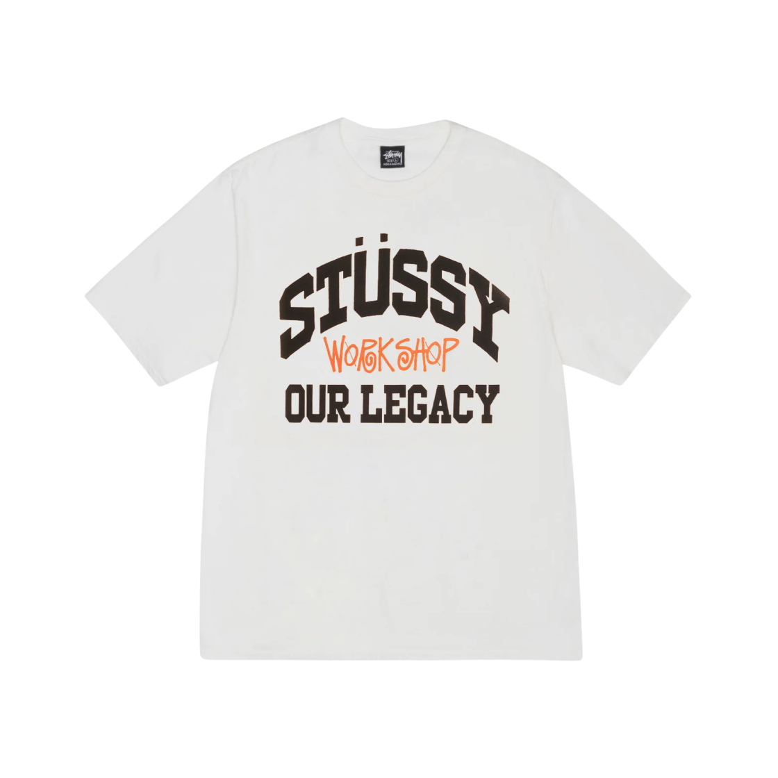 Stussy x Our Legacy Work Shop Pigment Dyed Collegiate T-Shirt Natural 상세 이미지 1