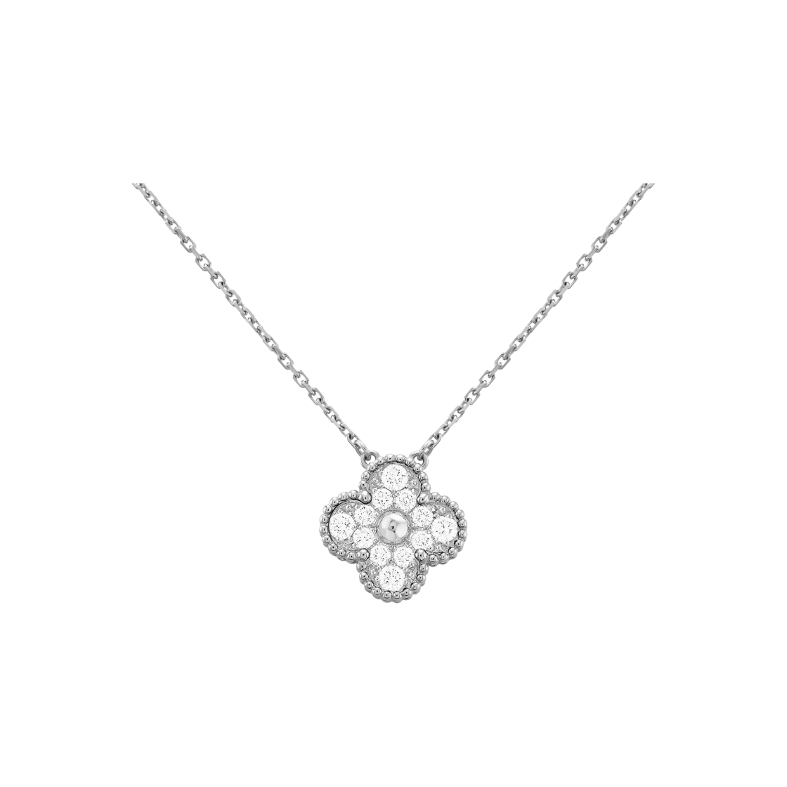 Van cleef alhambra necklace white gold discount