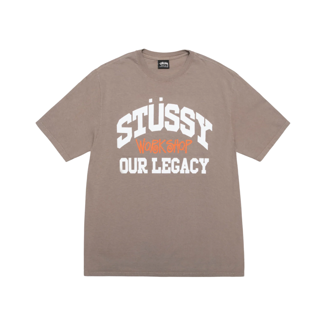 Stussy x Our Legacy Work Shop Pigment Dyed Collegiate T-Shirt Taupe 상세 이미지 1