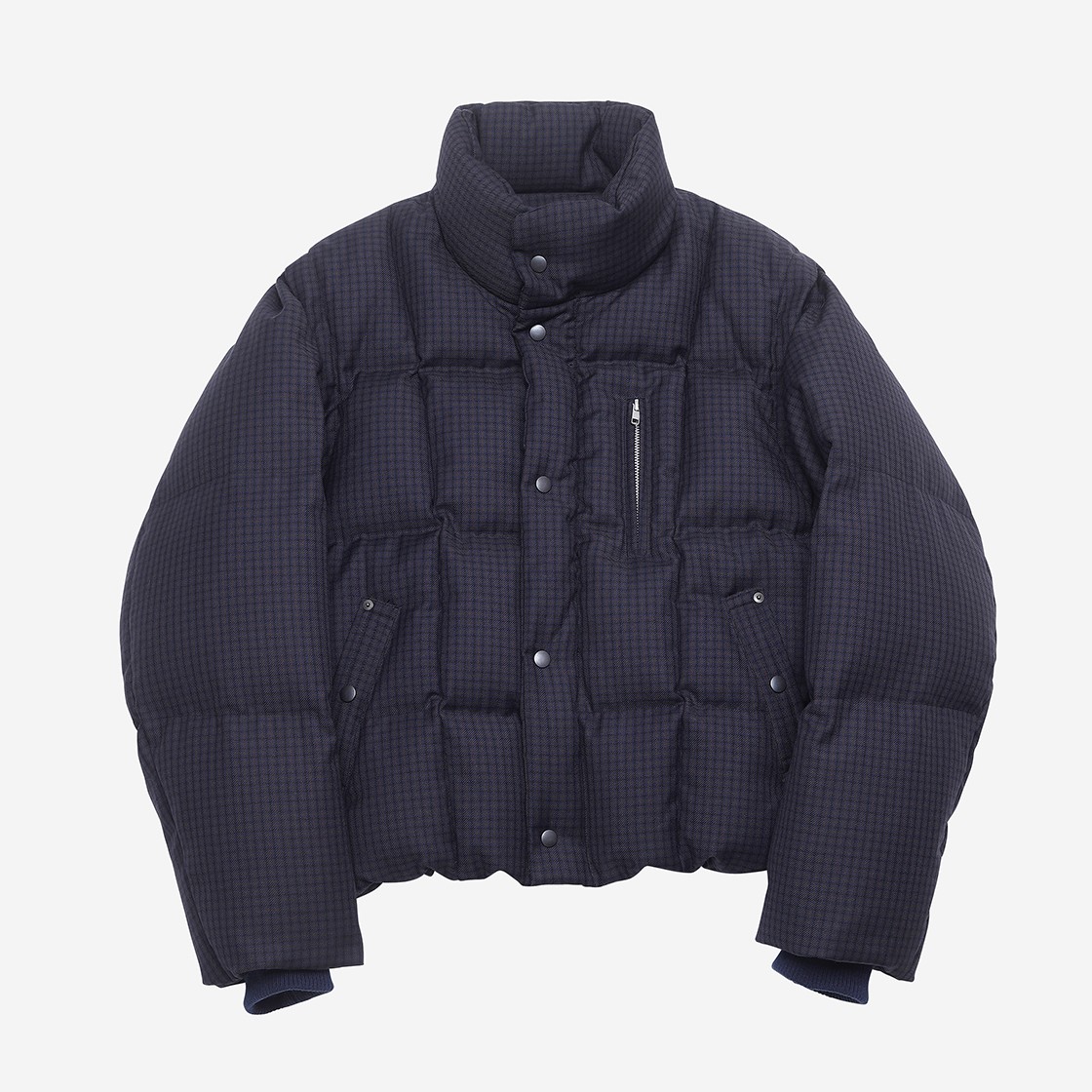 [KREAM 단독 / 예약 배송] Haleine Detachable Midneck Goose Down Jacket Navycheck (VJ403) 상세 이미지 1