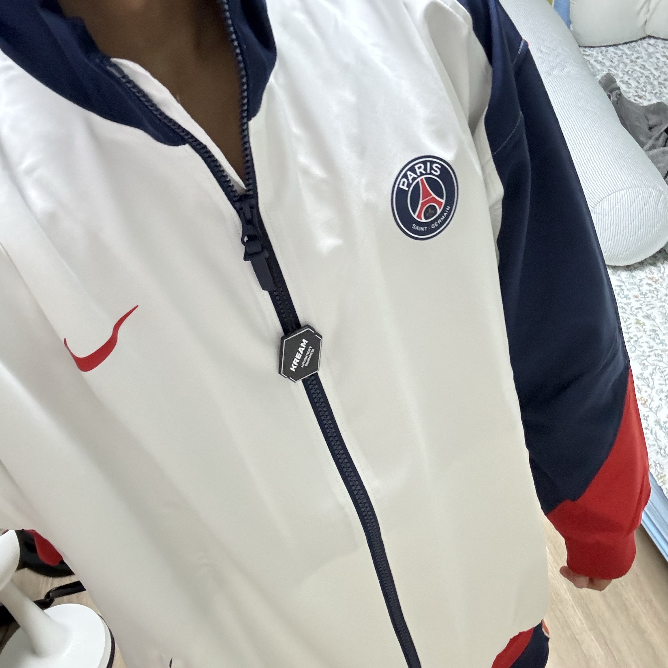 Nike Paris Saint-Germain Dri-Fit Strike Football Jacket White Midnight Navy - Asia 착용 스타일 - 1