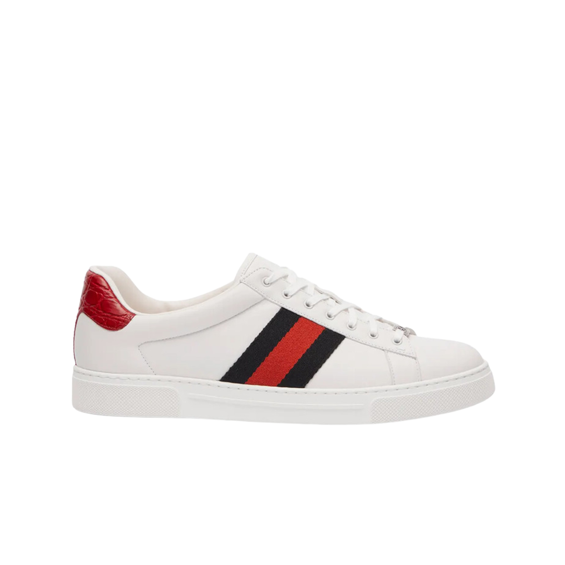 구찌 에이스 스니커즈 스퀘어 웹 화이트 레드 그린(Gucci Ace Sneakers with Web White Red Green) - 1