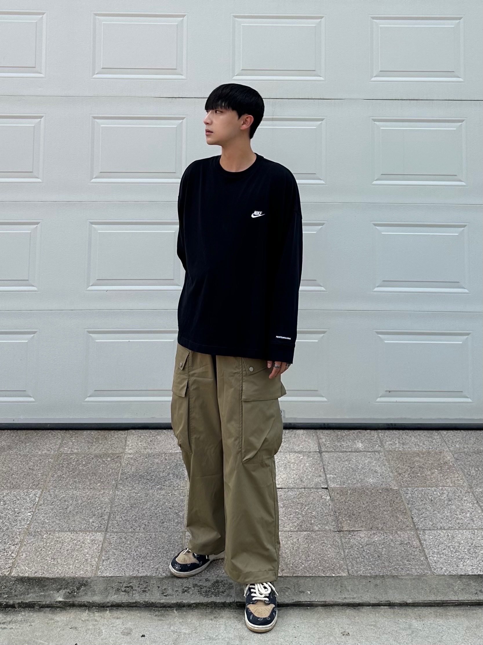 Nike x Peaceminusone LS T-Shirt Black (DR0098-010) 착용 스타일 - 1