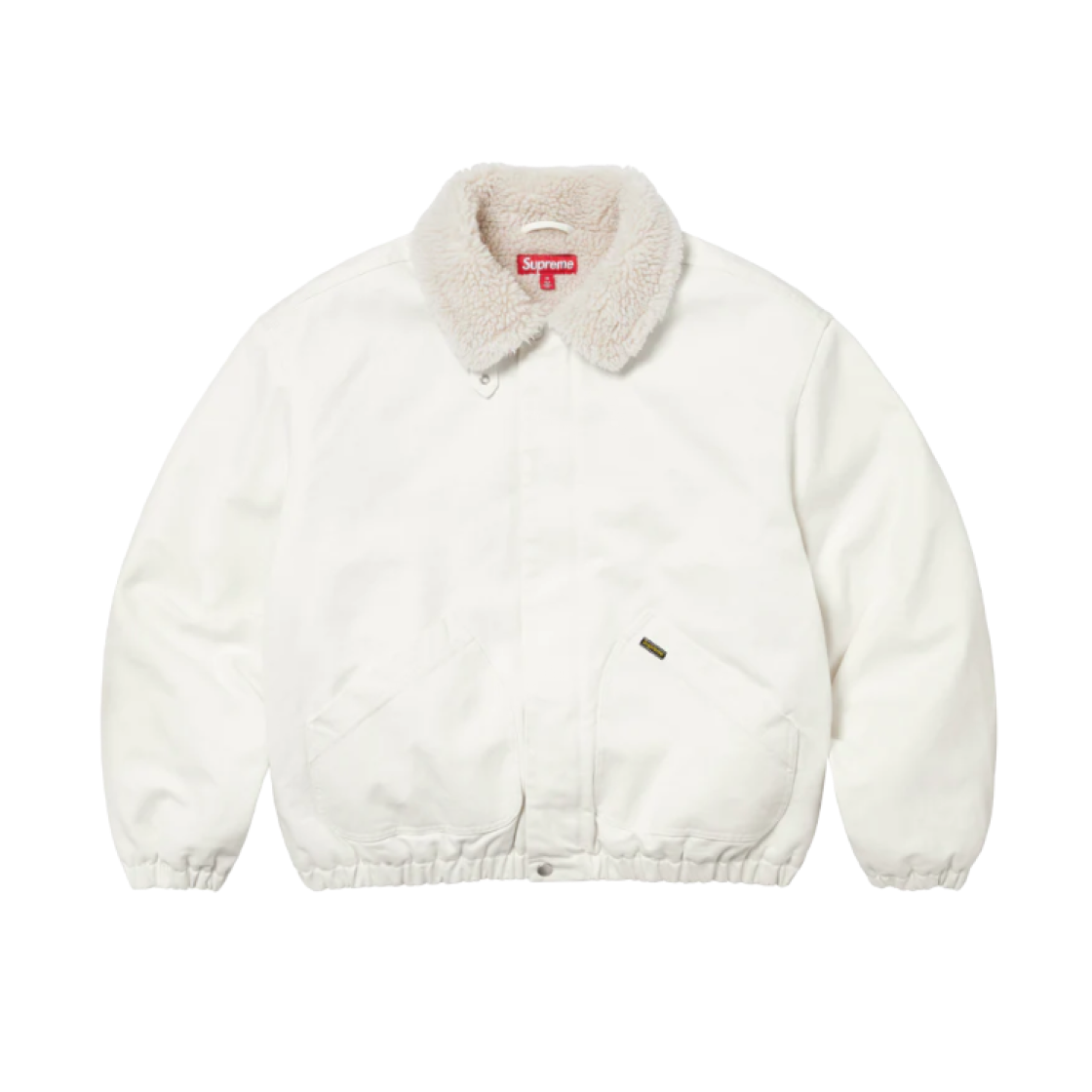 Supreme Faux Shearling Lined Bomber Jacket White - 24FW 상세 이미지 1