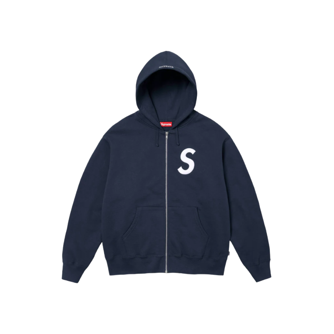 Supreme S Logo Zip Up Hooded Sweatshirt Navy - 24FW 상세 이미지 1