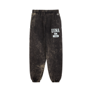 Wild Donkey USNA Fleece Elasticated Cuff Trousers Bleached Black - 24FW