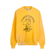 Wild Donkey Go Home Crewneck Sweatshirt Bleached Sunflower - 24FW
