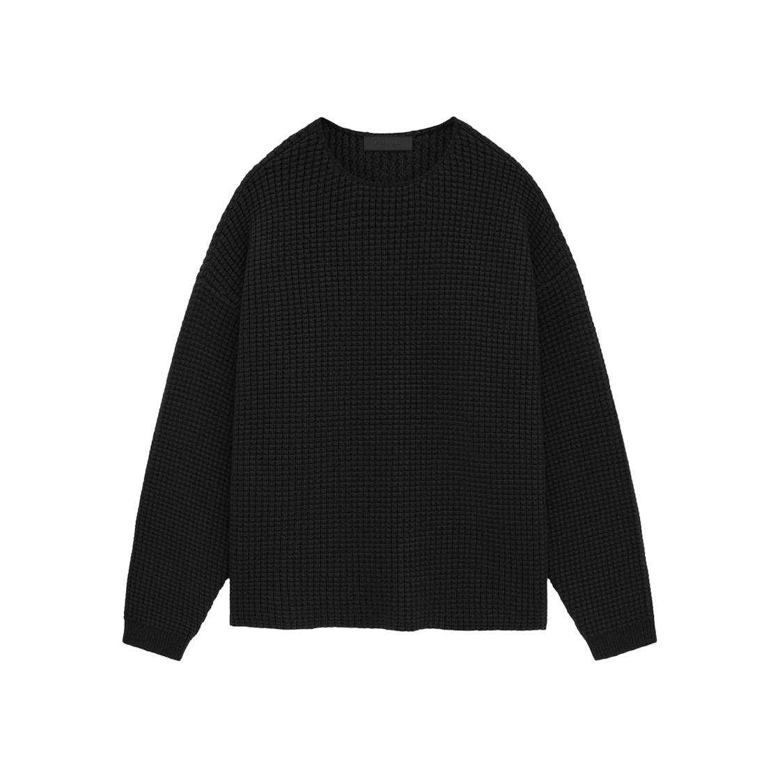 Essentials Heavy Waffle Crewneck Sweater Black - 24FW 상세 이미지 1