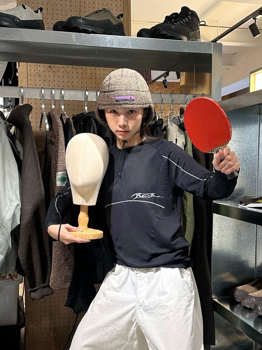 Rayon Vert Lahmacun Hat Storm Blue - 24FW 착용 스타일 - 2