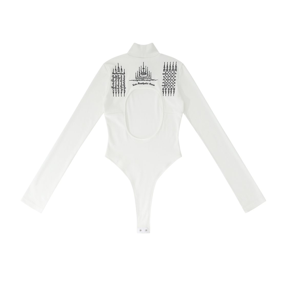 24FW31WHTS / 24FW31WHTM Kashiko Yantra Back Hole Bodysuit White