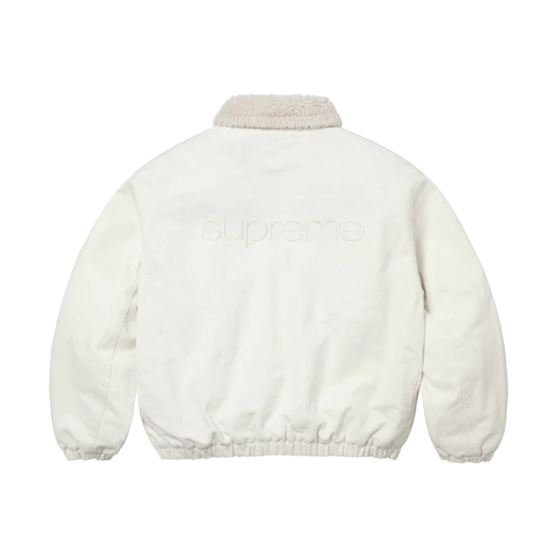 Supreme Faux Shearling Lined Bomber Jacket White - 24FW 상세 이미지 3