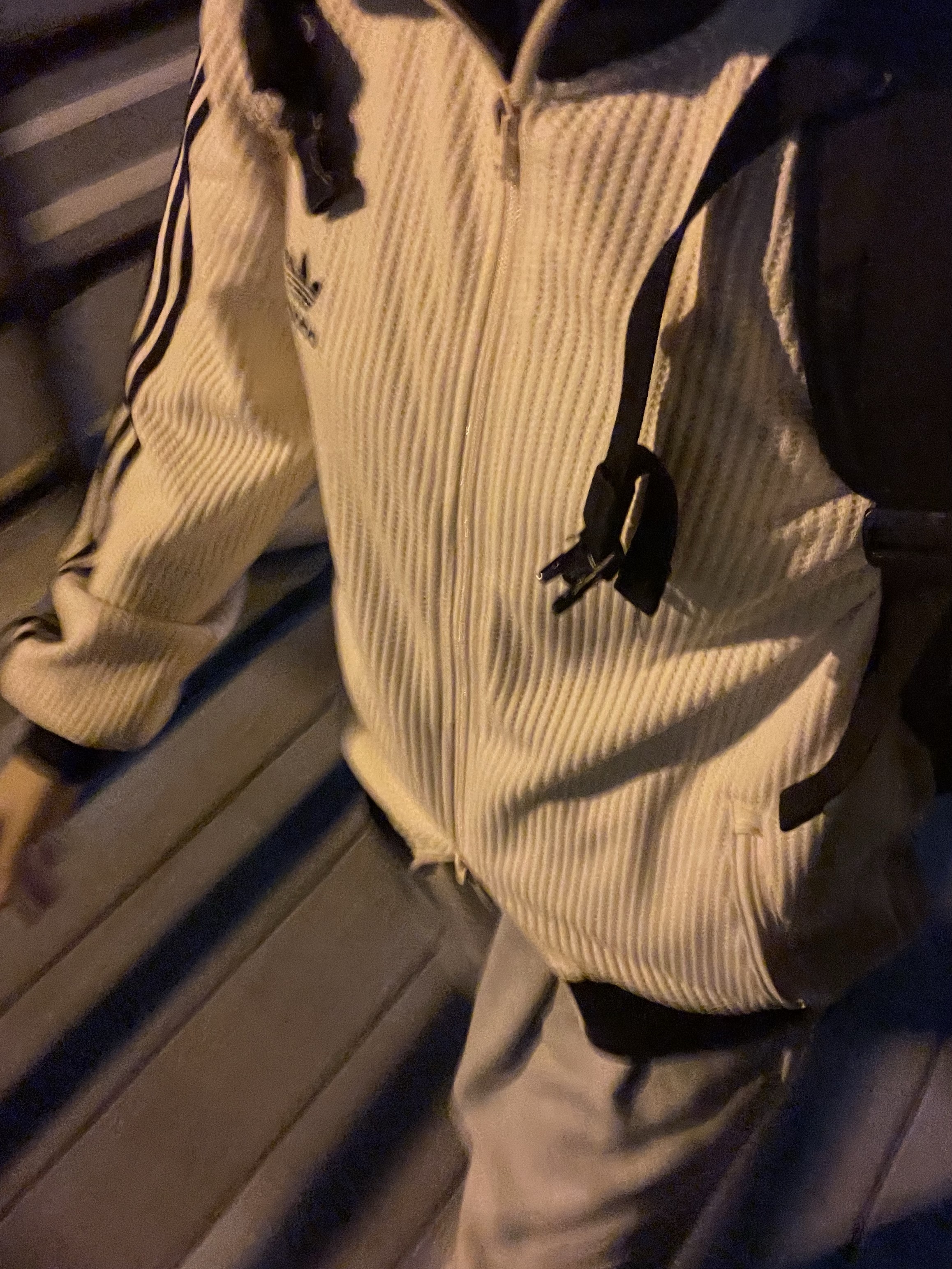 Adidas Waffle Beckenbauer Track Top Wonder White - KR Sizing 착용 스타일 - 1