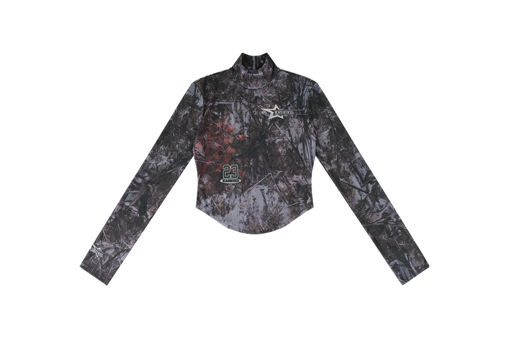 Kashiko Real Tree Highneck Mesh Top
