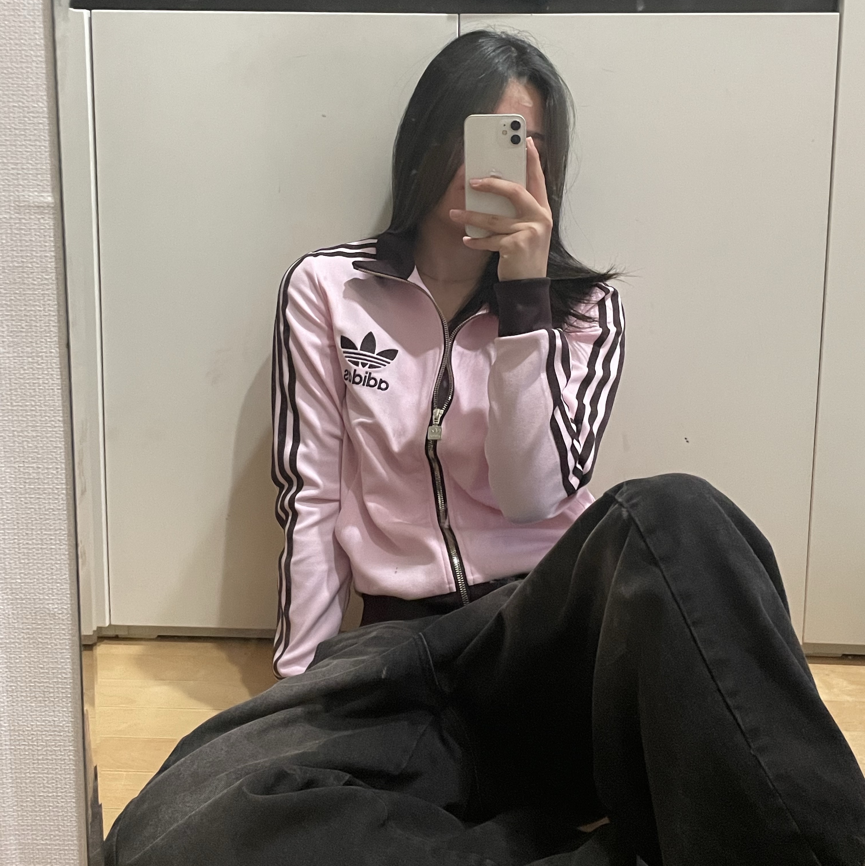 (W) Adidas Originals Beckenbauer Track Jacket Clear Pink - KR Sizing 착용 스타일 - 1