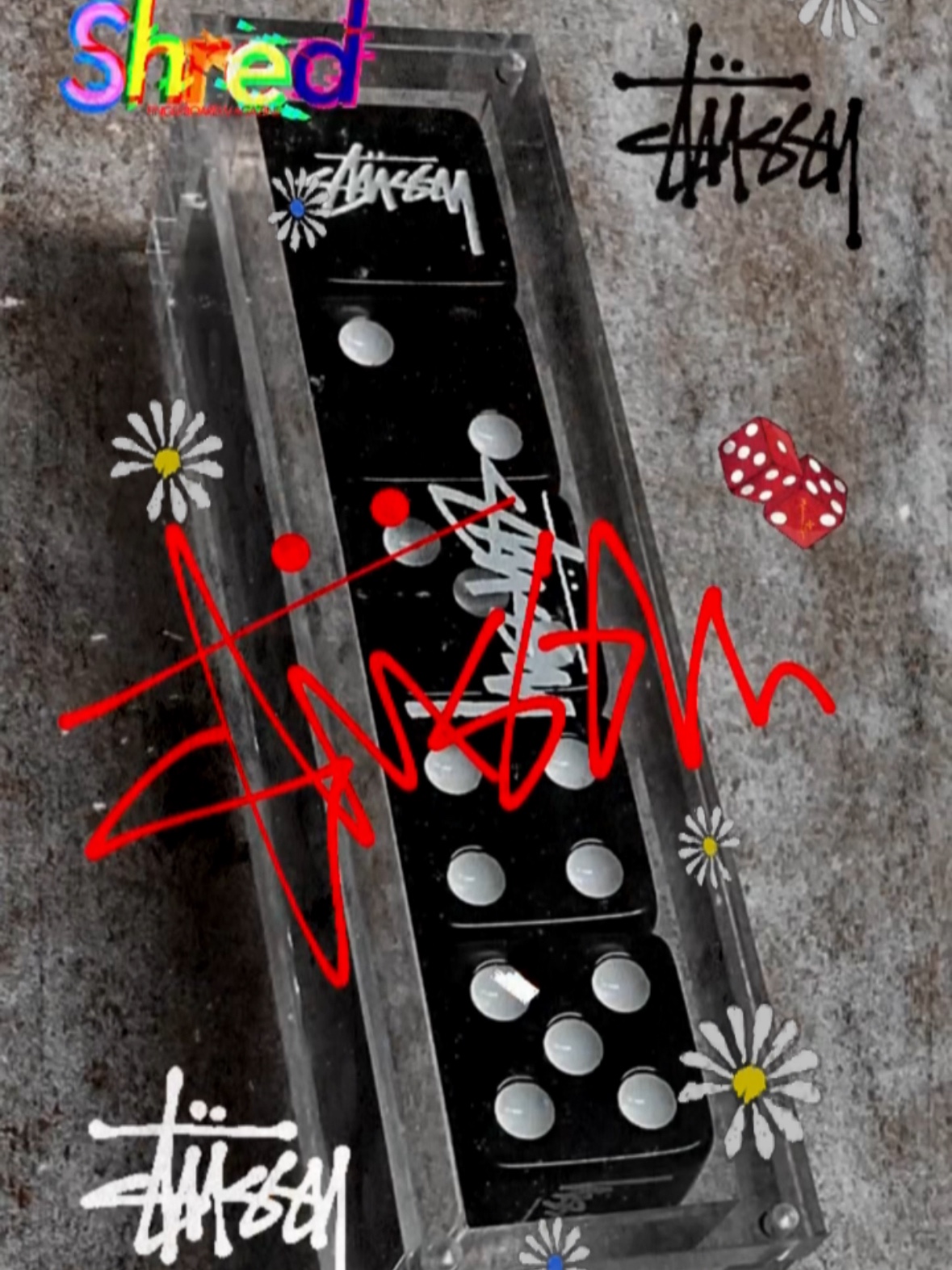 Stussy Dice Set Black 착용 스타일