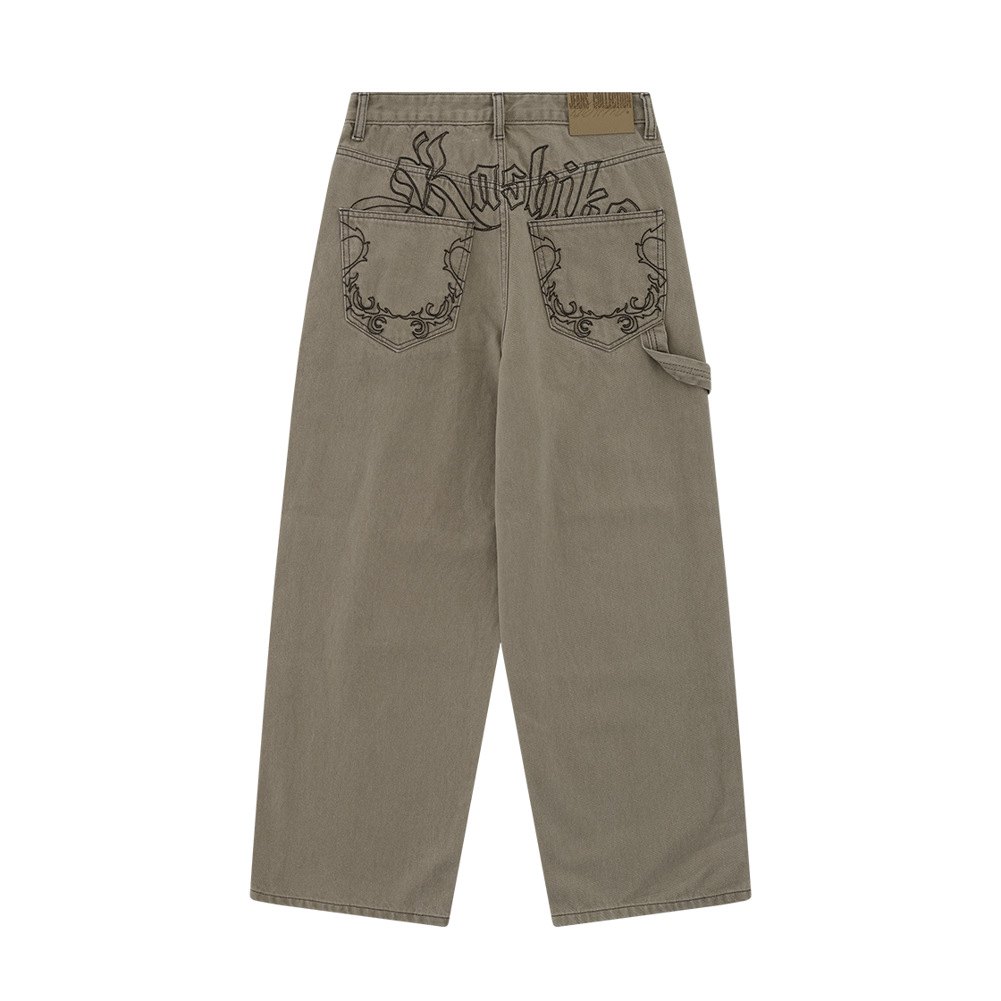 24FW11BEGS / 24FW11BEGM Kashiko Embroidered Washing Denim Pants Beige