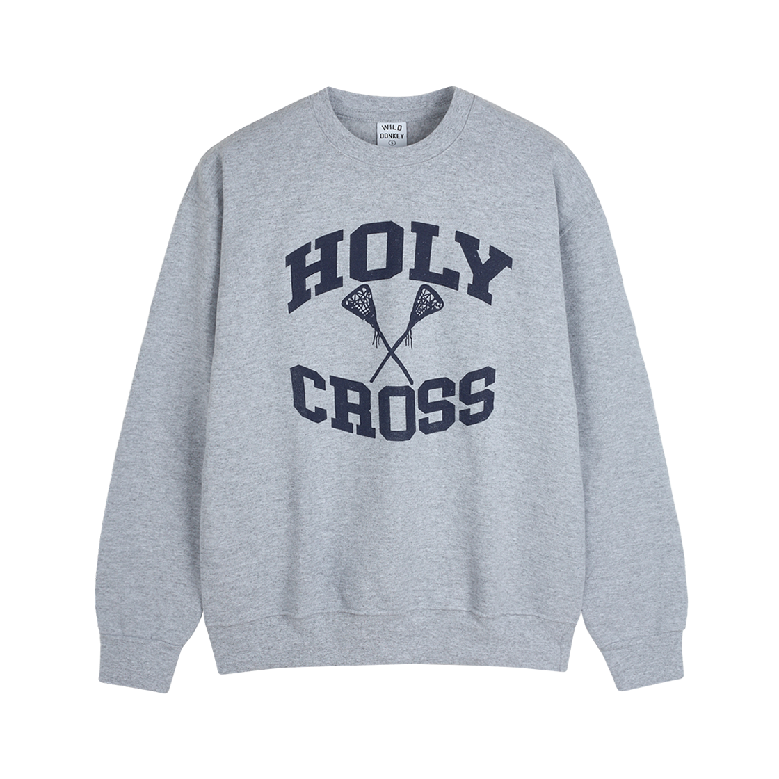 와일드 동키 홀리 크로스 헤비웨이트 크루넥 스웨트셔츠 헤더 그레이 - 24FW(Wild Donkey Holy Cross Heavyweight Crewneck Sweatshirt Heather Grey - 24FW)
