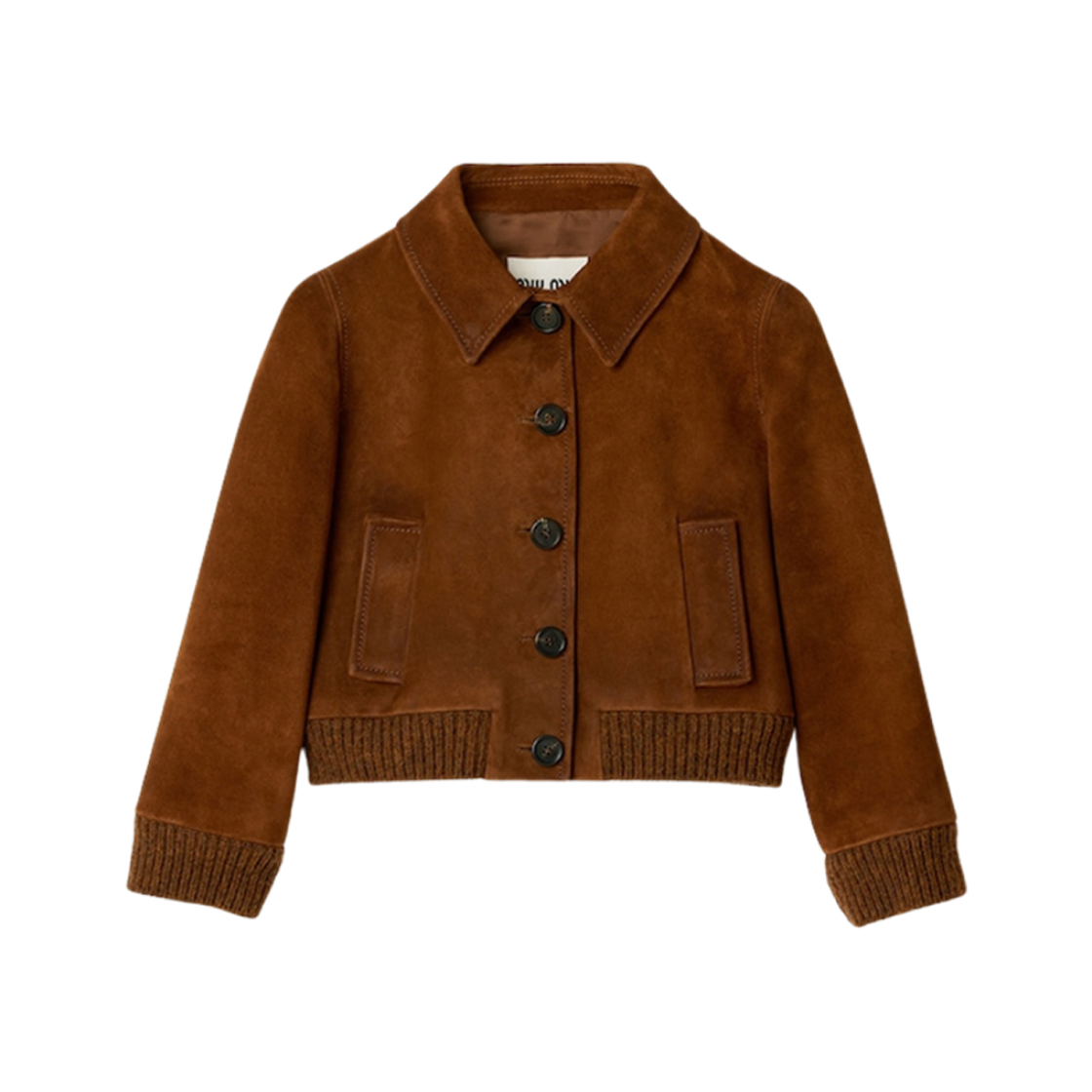 (W) Miu Miu Cropped Suede Jacket Hazelnut 상세 이미지 1