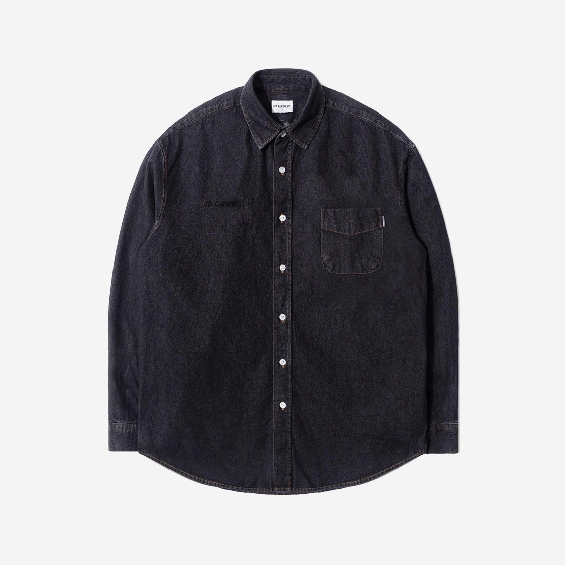 QT8 GARMENTS Denim Oversize Shirt Black 상세 이미지 1