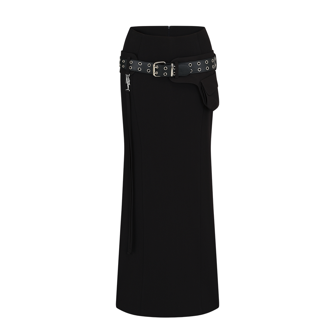 Kashiko Pocket Belt Long Skirt Black 상세 이미지 2