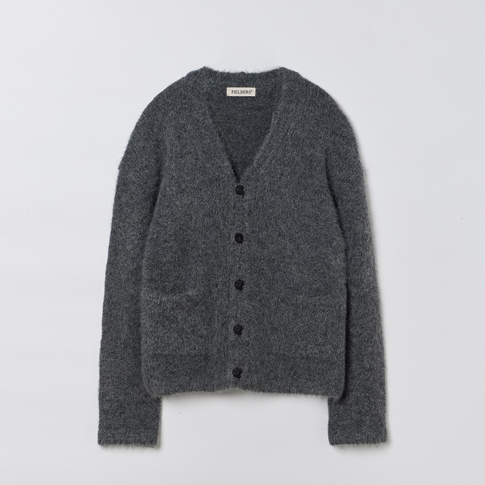 Fielders Alpaca Hairy Cardigan Deep Charcoal 상세 이미지 1