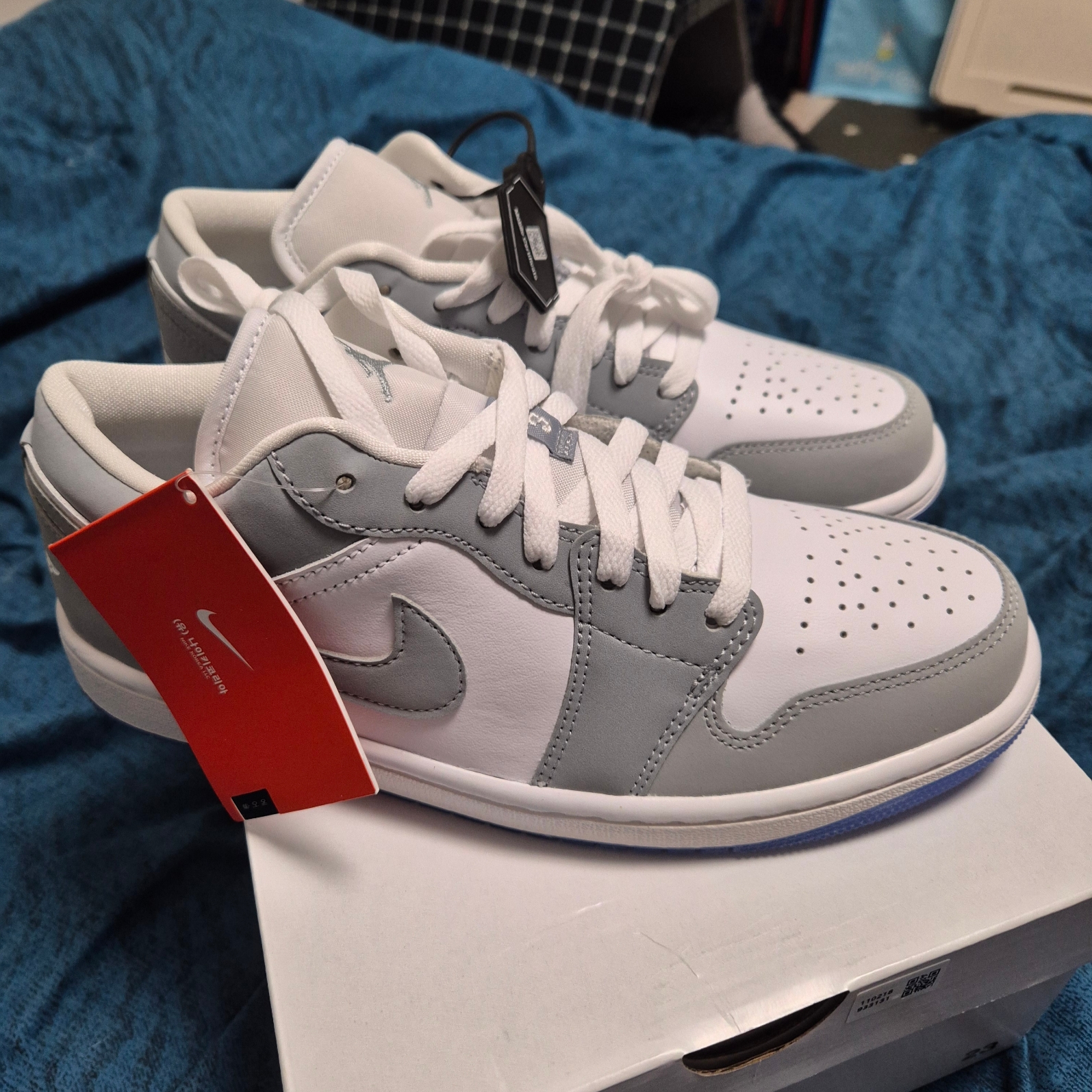 (W) Jordan 1 Low White Wolf Grey 착용 스타일