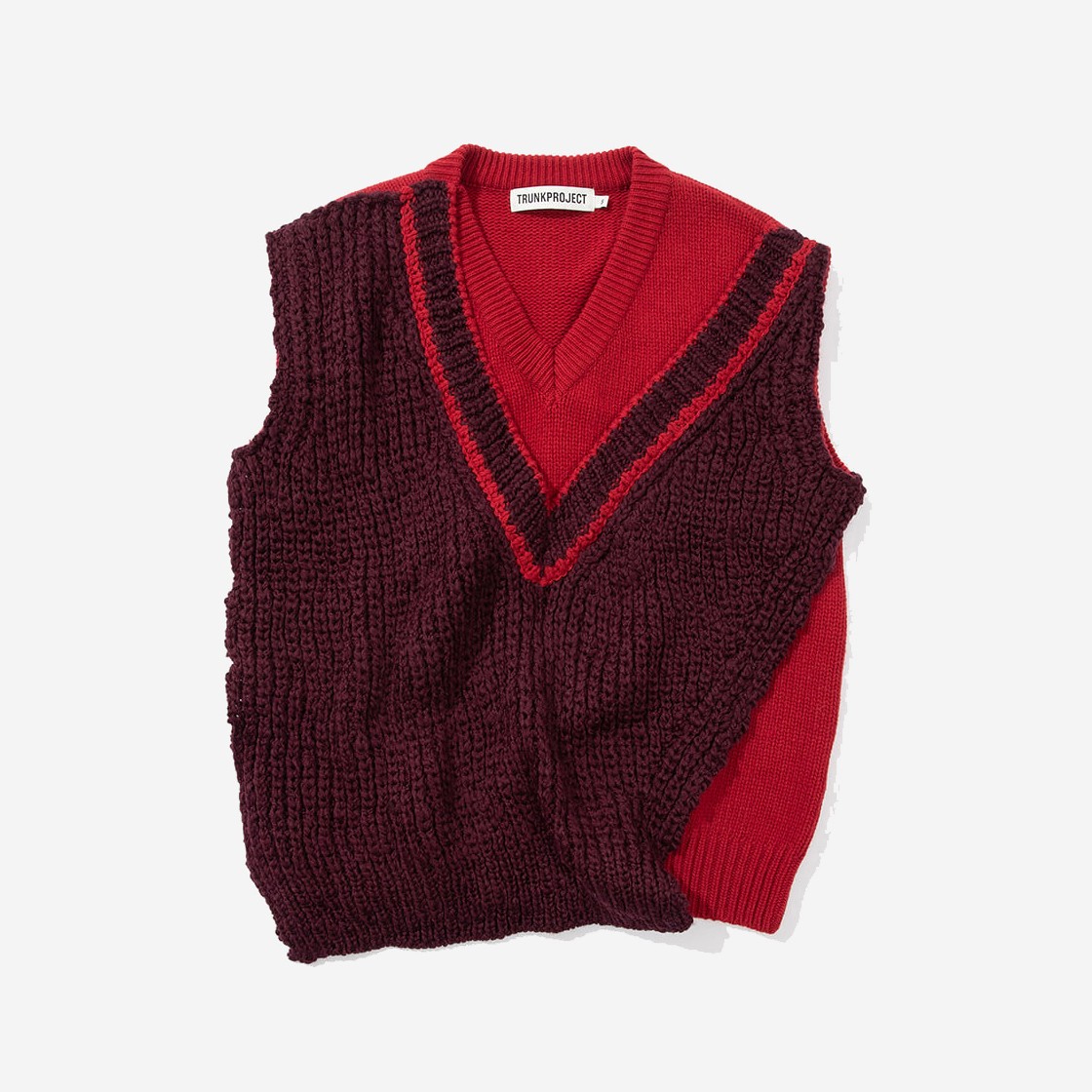 TRUNKPROJECT Layered Knit Vest Red 상세 이미지 1