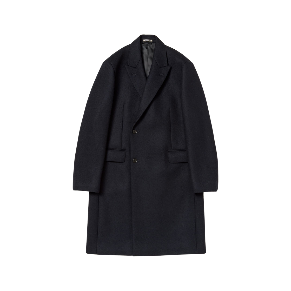 Auralee Sponge Wool Melton Chesterfield Coat Dark Navy 상세 이미지 1