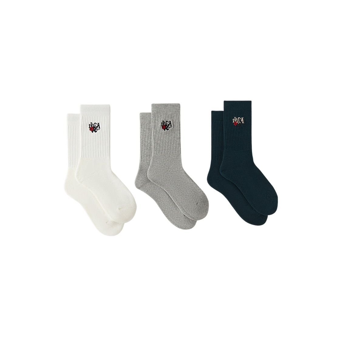 Kith Embroidered Rose Crew Socks Multi (3 Pack) 상세 이미지 1