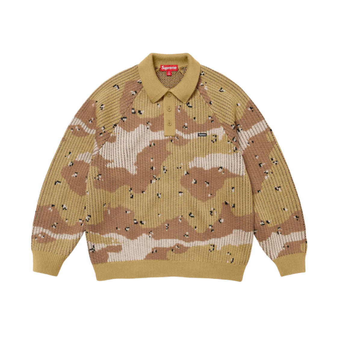 Supreme Small Box Polo Sweater Desert Camo - 24FW 상세 이미지 1