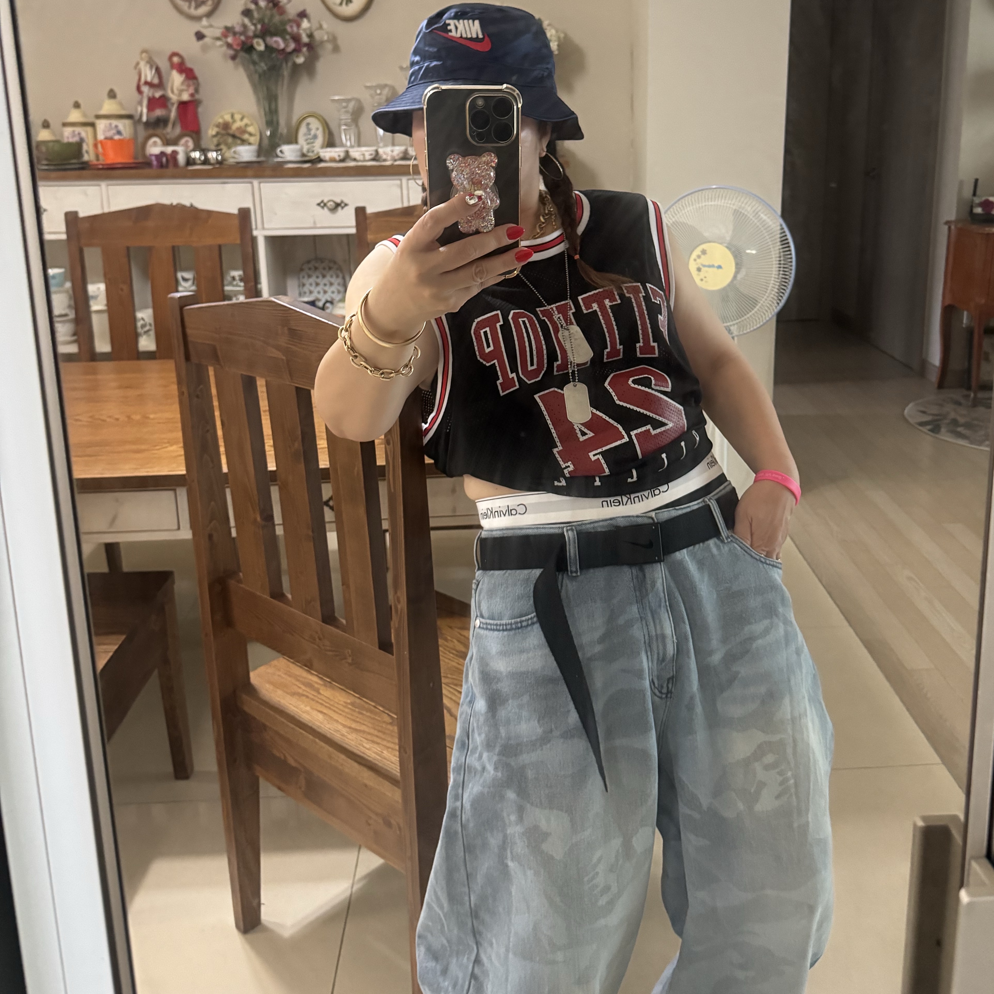 Supreme x Nike Dazzle Crusher Navy - 24SS 착용 스타일