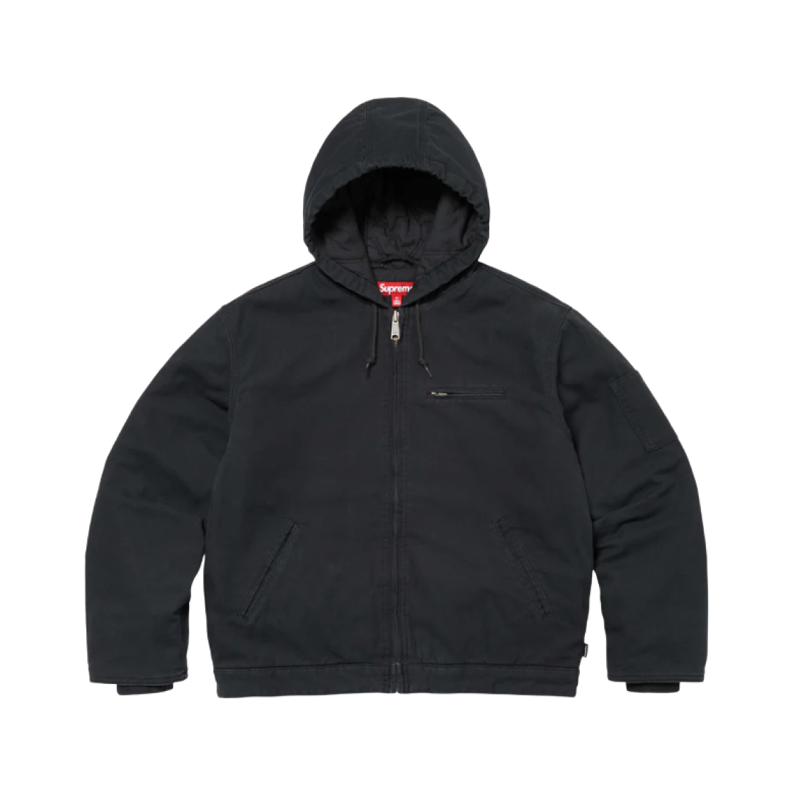 Supreme x Thrasher Hooded Work Jacket Black - 24FW 상세 이미지 2