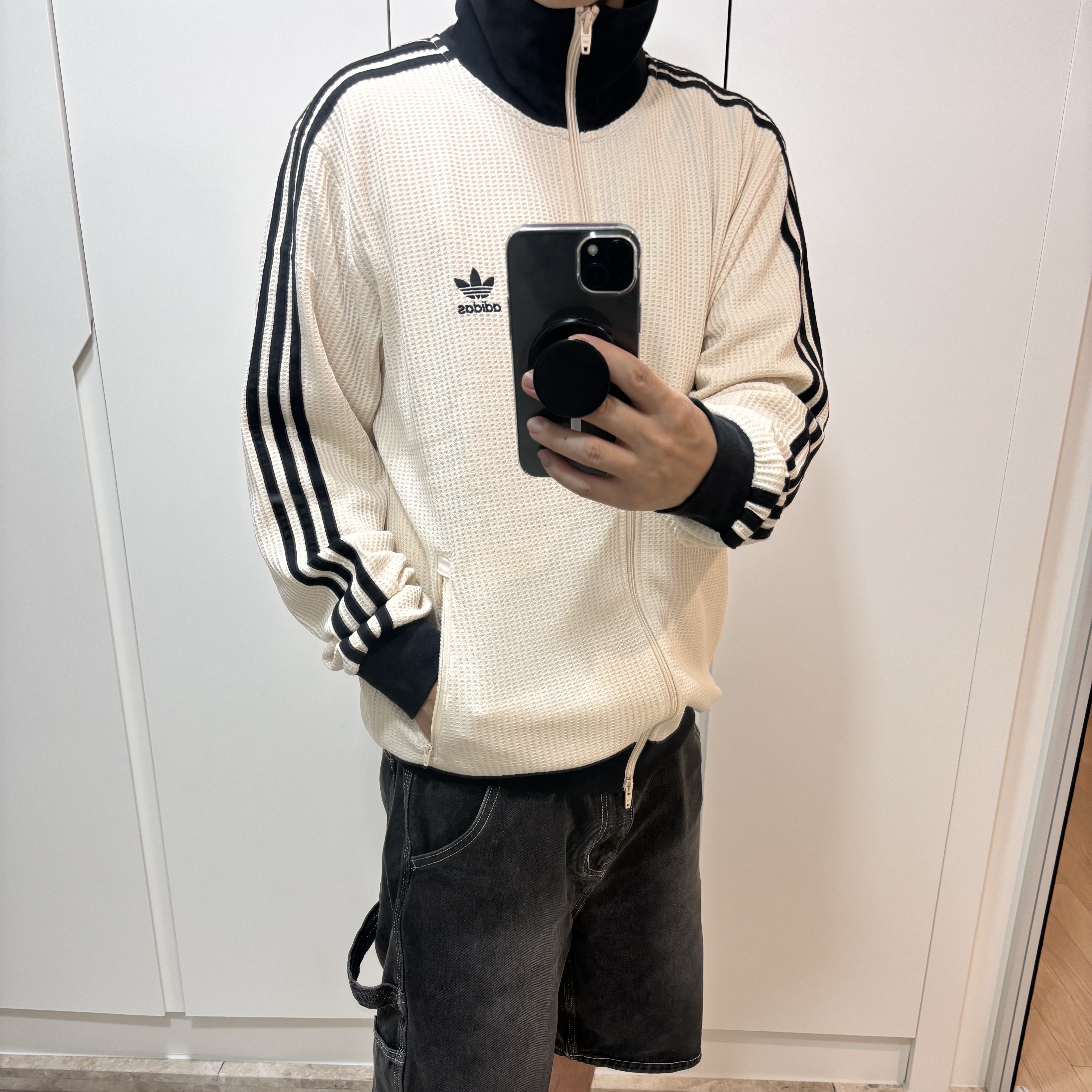 Adidas Waffle Beckenbauer Track Top Wonder White - KR Sizing 착용 스타일